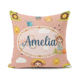 Custom Name Farm Tractor Duck Girl Farming Scene Peach Seamless Square Filled Cushion Throw Pillow Sofa Bed Home Decor Zip Washable UK Made