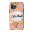 Cute Farm Tractor Duck Girl Farming Scene Peach Custom Name Protective Phone Case Mobile Cover Durable Everyday Smartphone Shock Resistant