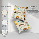 Custom Name Farm Tractor Duck Girl Farming Scene Cream Seamless Square Filled Cushion Throw Pillow Sofa Bed Home Decor Zip Washable UK Made