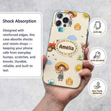 Cute Farm Tractor Duck Girl Farming Scene Cream Custom Name Protective Phone Case Mobile Cover Durable Everyday Smartphone Shock Resistant