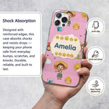 Cute Farm Tractor Duck Girl Sunny Field Rose Custom Name Protective Phone Case Mobile Cover Durable Everyday Smartphone Shock Resistant