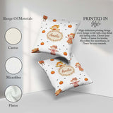 Custom Name Cute Scarecrow Autumn Field Grey Background Seamless Square Filled Cushion Throw Pillow Sofa Bed Home Decor Zip Washable UK Made