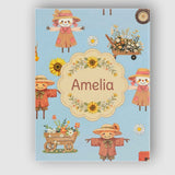 Personalised Name Cute Scarecrow Barn Custom Modern Room Accent Creative Decorator Style Canvas Wall Art Print Decor Picture Ready to Hang