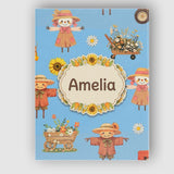 Personalised Name Cute Scarecrow Barn Custom Modern Room Accent Creative Decorator Style Canvas Wall Art Print Decor Picture Ready to Hang