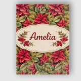 Personalised Name Tropical Red Green Foliage Botanical Seamless Custom  Statement Canvas Wall Art Print Decor Picture Ready to Hang