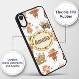Cute Scarecrow Barn Sunflower Farm Printed Design Custom Name Protective Phone Case Mobile Cover Durable Everyday Smartphone Shock Resistant