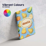 Personalised Name Cute Kawaii Vegetables Custom  Unique Gift Idea Elegant Feature Canvas Wall Art Print Decor Picture Ready to Hang