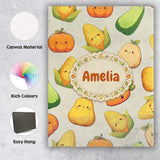Personalised Name Cute Kawaii Vegetables Custom  Unique Gift Idea Elegant Feature Canvas Wall Art Print Decor Picture Ready to Hang
