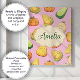 Personalised Name Cute Kawaii Corn Carrot Custom  Unique Gift Idea Elegant Feature Canvas Wall Art Print Decor Picture Ready to Hang