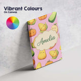 Personalised Name Cute Kawaii Corn Carrot Custom  Unique Gift Idea Elegant Feature Canvas Wall Art Print Decor Picture Ready to Hang