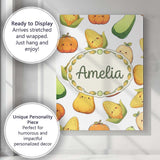 Personalised Name Cute Kawaii Vegetables Custom  Unique Gift Idea Elegant Feature Canvas Wall Art Print Decor Picture Ready to Hang