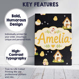 Personalised Name Cute Baby Chick Hen Coop Custom  Unique Gift Idea Elegant Feature Canvas Wall Art Print Decor Picture Ready to Hang