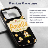 Cute Baby Chick Hen Coop Farm Black Background Custom Name Protective Phone Case Mobile Cover Durable Everyday Smartphone Shock Resistant