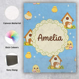 Personalised Name Cute Baby Chick Hen Coop Custom  Unique Gift Idea Elegant Feature Canvas Wall Art Print Decor Picture Ready to Hang