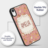 Cute Baby Chick Hen Coop Farm Peach Background Custom Name Protective Phone Case Mobile Cover Durable Everyday Smartphone Shock Resistant