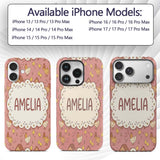 Cute Baby Chick Hen Coop Farm Peach Background Custom Name Protective Phone Case Mobile Cover Durable Everyday Smartphone Shock Resistant