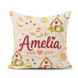 Custom Name Baby Chick Hen Coop Farm Cream Seamless Pattern Name Square Filled Cushion Throw Pillow Sofa Bed Home Decor Zip Washable UK Made