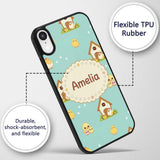 Cute Baby Chick Hen Coop Farm Teal Background Custom Name Protective Phone Case Mobile Cover Durable Everyday Smartphone Shock Resistant
