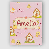 Personalised Name Cute Baby Chick Hen Coop Custom  Unique Gift Idea Elegant Feature Canvas Wall Art Print Decor Picture Ready to Hang