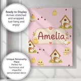 Personalised Name Cute Baby Chick Hen Coop Custom  Unique Gift Idea Elegant Feature Canvas Wall Art Print Decor Picture Ready to Hang