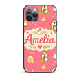 Cute Baby Chick Hen Coop Farm Coral Background Custom Name Protective Phone Case Mobile Cover Durable Everyday Smartphone Shock Resistant