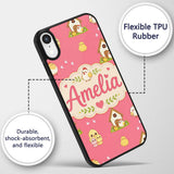 Cute Baby Chick Hen Coop Farm Coral Background Custom Name Protective Phone Case Mobile Cover Durable Everyday Smartphone Shock Resistant