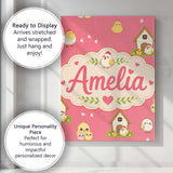 Personalised Name Cute Baby Chick Hen Coop Custom  Unique Gift Idea Elegant Feature Canvas Wall Art Print Decor Picture Ready to Hang