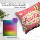 Custom Name Baby Chick Hen Coop Farm Coral Seamless Pattern Name Square Filled Cushion Throw Pillow Sofa Bed Home Decor Zip Washable UK Made