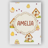 Personalised Name Cute Baby Chick Hen Coop Custom  Unique Gift Idea Elegant Feature Canvas Wall Art Print Decor Picture Ready to Hang