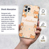 Cute Fairy Fox Cartoon Animal Printed Design Custom Name Protective Phone Case Mobile Cover Durable Everyday Smartphone Shock Resistant