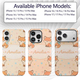 Cute Fairy Fox Cartoon Animal Printed Design Custom Name Protective Phone Case Mobile Cover Durable Everyday Smartphone Shock Resistant