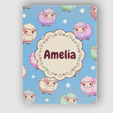 Personalised Name Cute Pastel Sheep Stars Custom  Unique Gift Idea Elegant Feature Canvas Wall Art Print Decor Picture Ready to Hang
