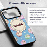 Cute Pastel Sheep Stars Blue Sky Seamless Pattern Custom Name Protective Phone Case Mobile Cover Durable Everyday Smartphone Shock Resistant