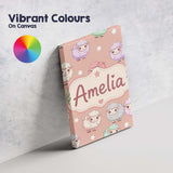 Personalised Name Cute Pastel Sheep Stars Custom  Unique Gift Idea Elegant Feature Canvas Wall Art Print Decor Picture Ready to Hang