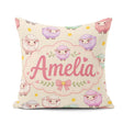 Custom Name Cute Pastel Sheep Stars Cream Seamless Pattern Name Square Filled Cushion Throw Pillow Sofa Bed Home Decor Zip Washable UK Made