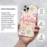 Cute Pastel Sheep Stars Cream Background Seamless Custom Name Protective Phone Case Mobile Cover Durable Everyday Smartphone Shock Resistant