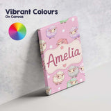 Personalised Name Cute Pastel Sheep Stars Custom  Unique Gift Idea Elegant Feature Canvas Wall Art Print Decor Picture Ready to Hang