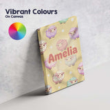 Personalised Name Cute Pastel Sheep Stars Custom  Unique Gift Idea Elegant Feature Canvas Wall Art Print Decor Picture Ready to Hang