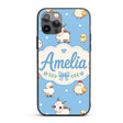 Cute Farm Animals Cow Goat Pig Printed Design Custom Name Protective Phone Case Mobile Cover Durable Everyday Smartphone Shock Resistant