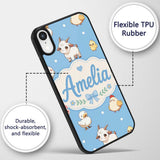 Cute Farm Animals Cow Goat Pig Printed Design Custom Name Protective Phone Case Mobile Cover Durable Everyday Smartphone Shock Resistant