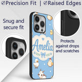 Cute Farm Animals Cow Goat Pig Printed Design Custom Name Protective Phone Case Mobile Cover Durable Everyday Smartphone Shock Resistant
