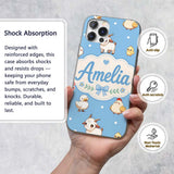 Cute Farm Animals Cow Goat Pig Printed Design Custom Name Protective Phone Case Mobile Cover Durable Everyday Smartphone Shock Resistant
