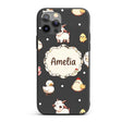 Cute Farm Animals Cow Goat Pig Printed Design Custom Name Protective Phone Case Mobile Cover Durable Everyday Smartphone Shock Resistant