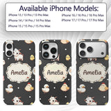 Cute Farm Animals Cow Goat Pig Printed Design Custom Name Protective Phone Case Mobile Cover Durable Everyday Smartphone Shock Resistant