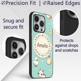 Cute Farm Animals Cow Goat Pig Printed Design Custom Name Protective Phone Case Mobile Cover Durable Everyday Smartphone Shock Resistant