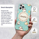 Cute Farm Animals Cow Goat Pig Printed Design Custom Name Protective Phone Case Mobile Cover Durable Everyday Smartphone Shock Resistant
