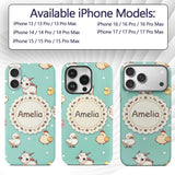 Cute Farm Animals Cow Goat Pig Printed Design Custom Name Protective Phone Case Mobile Cover Durable Everyday Smartphone Shock Resistant