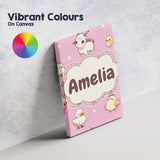 Personalised Name Cute Farm Animals Cow Custom  Modern Room Accent Elegant Feature Canvas Wall Art Print Decor Picture Ready to Hang