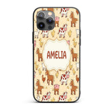 Cute Farm Animals Cow Goat Pig Chicken Yellow Custom Name Protective Phone Case Mobile Cover Durable Everyday Smartphone Shock Resistant
