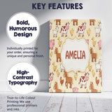 Personalised Name Cute Farm Animals Cow Custom  Modern Room Accent Elegant Feature Canvas Wall Art Print Decor Picture Ready to Hang